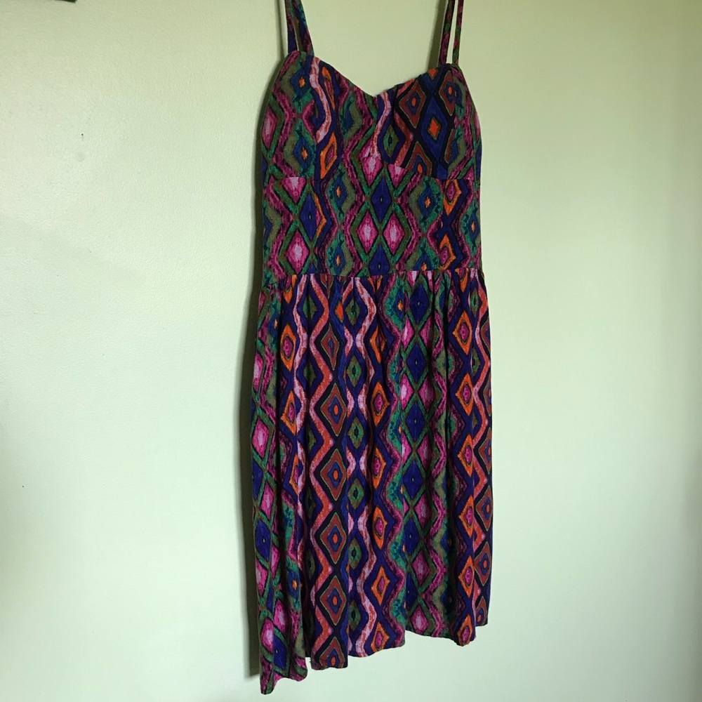 Lily Rose diamond pattern sundress with belt